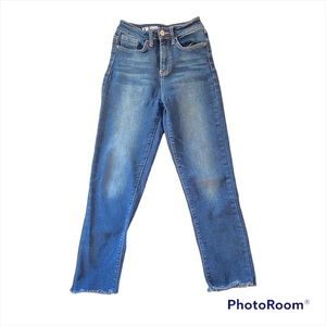 YMI High-Rise Straight Ankle Jeans Dark Blue